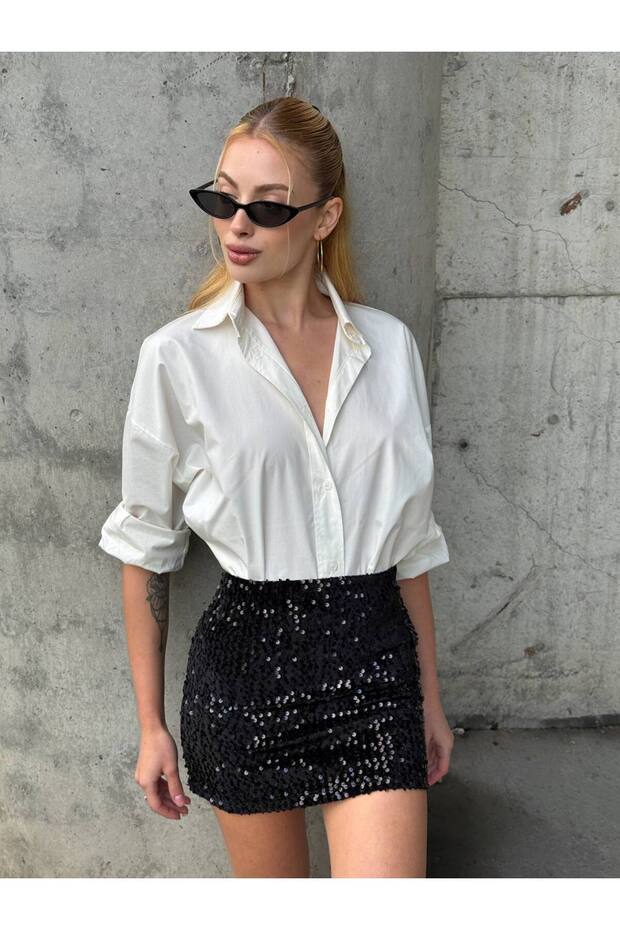 payetli şort etek - 5