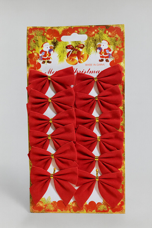 Christmas Ornament Velvet Bow 12 Pieces 5 cm