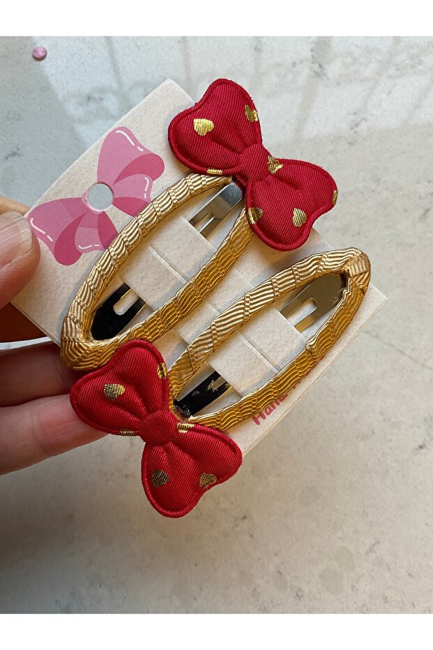 Set of 2 Metal Buckles with Gold Detailed Bow