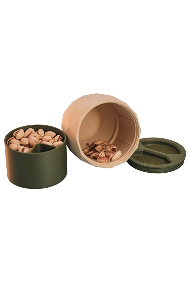 Portable Nut Container with Lid (with Shell Separation Compartment) - 2