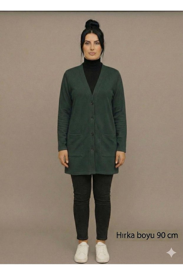 Season's Favorite Long Cardigan with Rescue Pockets and Buttons (90 cm)