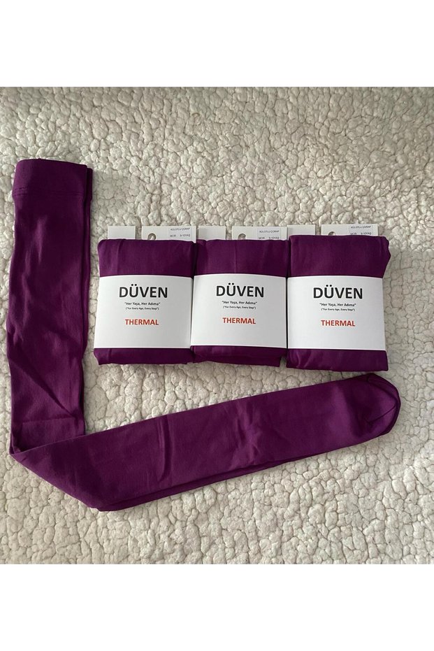 3-Pack Purple Color Girls' Warm Thermal Pantyhose - Thermal Pantyhose