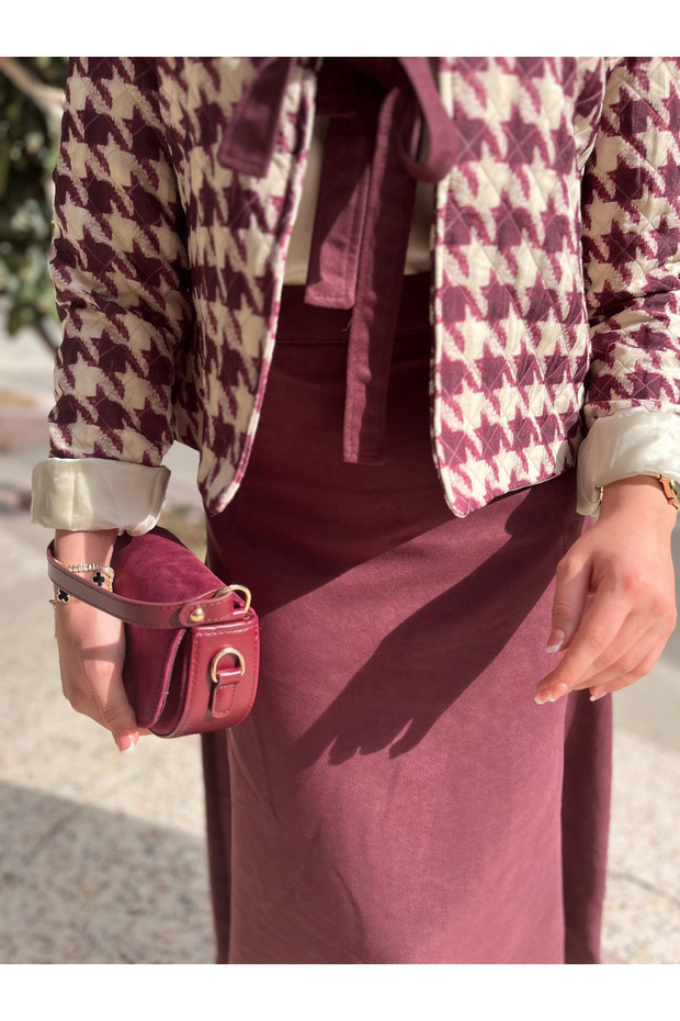 طقم مزدوج بنمط قدم الغراب 6512 - 3