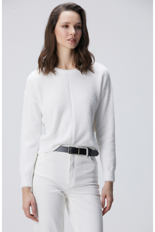 Kırık Beyaz Sakal İp Basic Kazak - 5