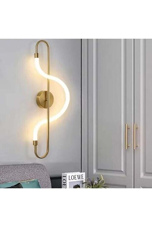 مصباح حائط ذهبي فاخر - 3 مصابيح LED، 60 سم