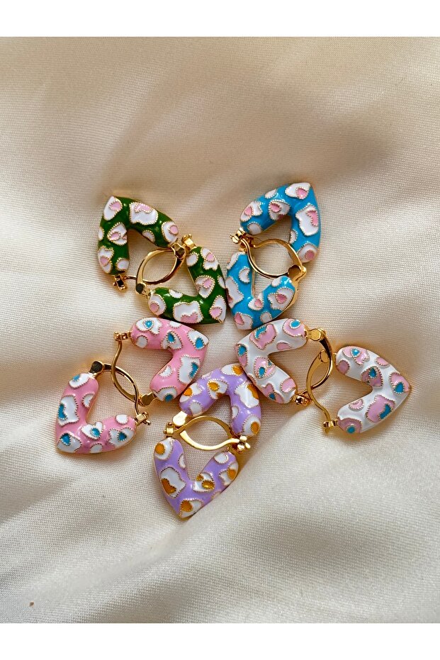 RainbowHearts Emaye Küpeler - 5