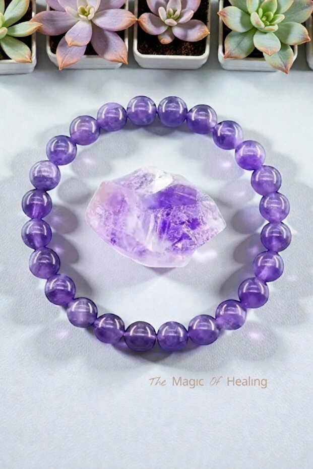 Amethyst Natural Stone Bracelet Raw Stone Gift