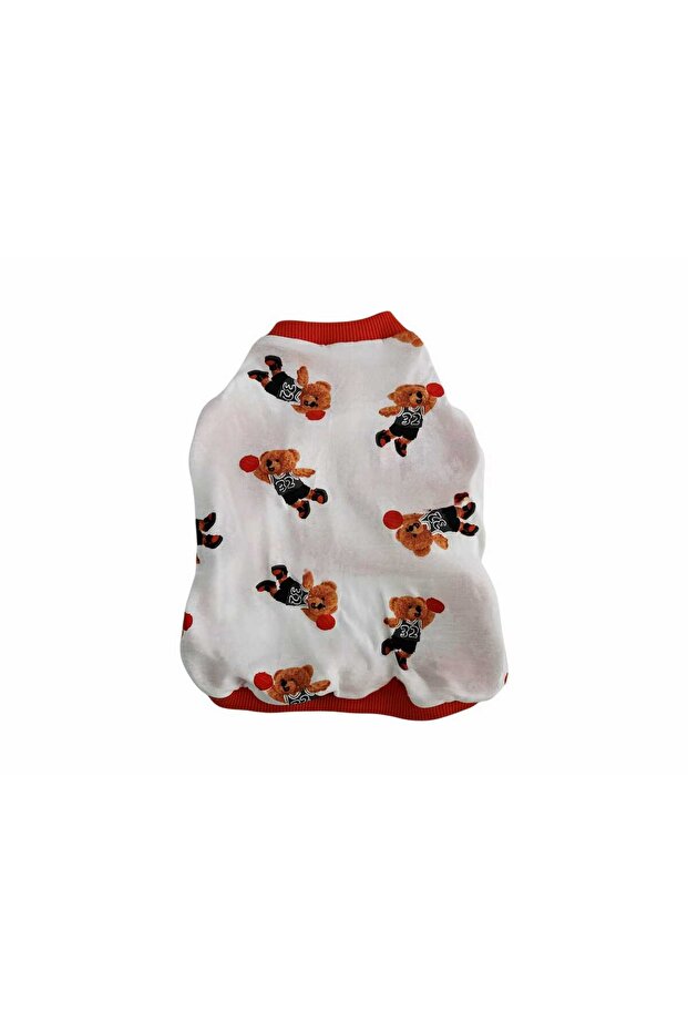 Cat Dog Outfit Ecru Teddy Bear Thin T-Shirt