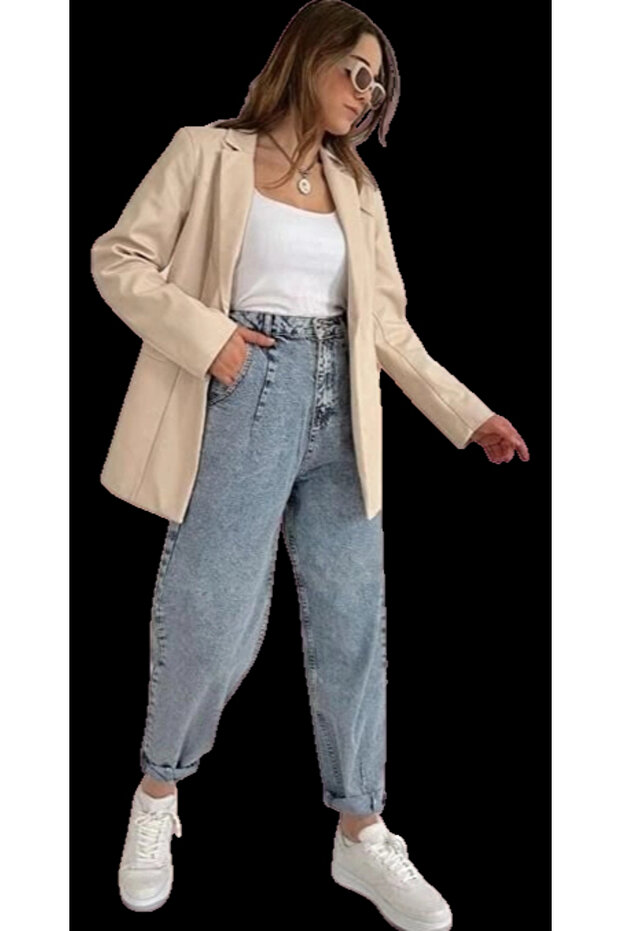 Deri Ceket - KREM - 1