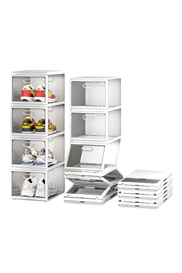 Stackable Foldable Shoe Box White - 1