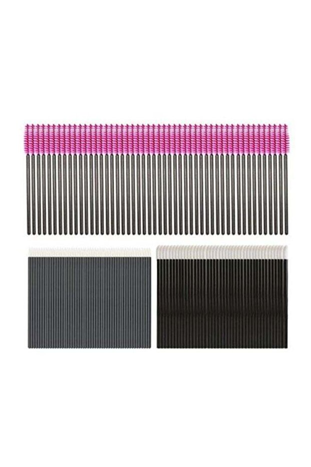 150-Piece Disposable Eyelash Mascara Wands Brushes Black/White/Pink