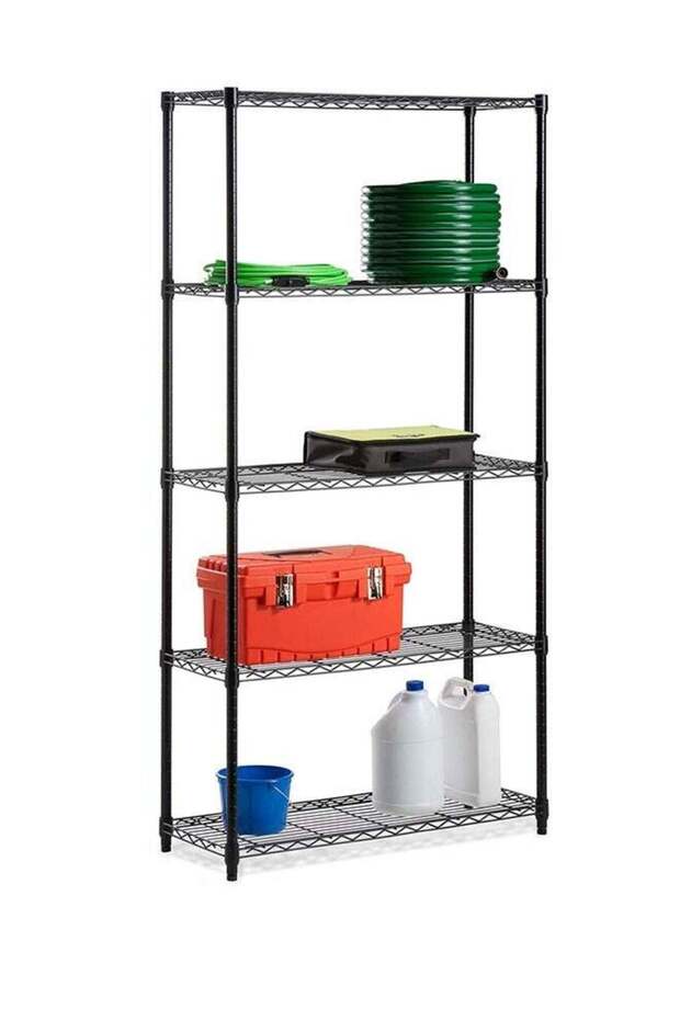 5-Tier Wire Shelving Bathroom & Kitchen Storage Rack (Black) 150 x 55 x 30 cm