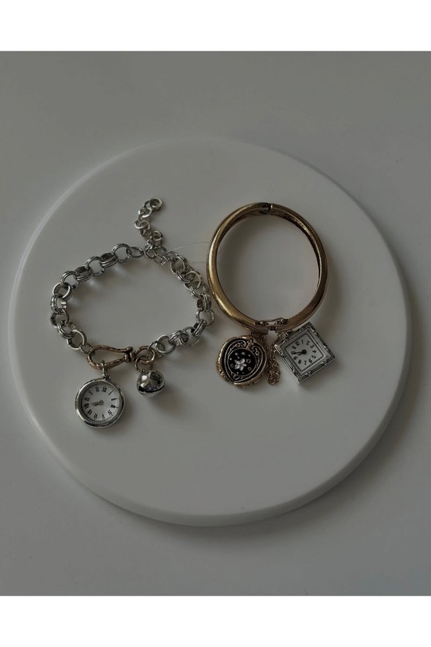 Brand Equivalent Z.Ra Double Bracelet Watch-Like Double Bracelet with Charm