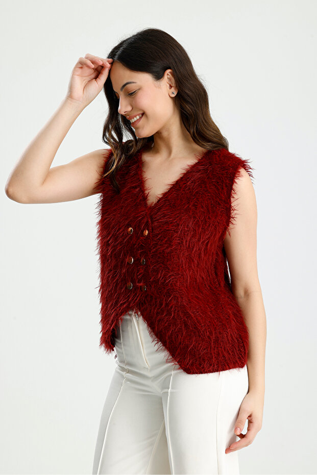 سترة منتفخة بأزرار وذات لحية طويلة - 7