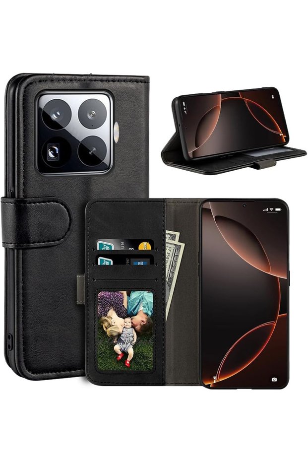 Xiaomi Mi 15t Pro Case 360 Full Coverage Leather Textured Flip Wallet Stand with Card Holder and Detachable Clip