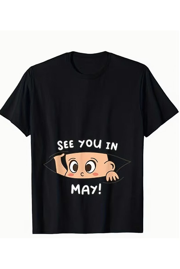 Oversized Printed Pregnant T-Shirt 100% Cotton