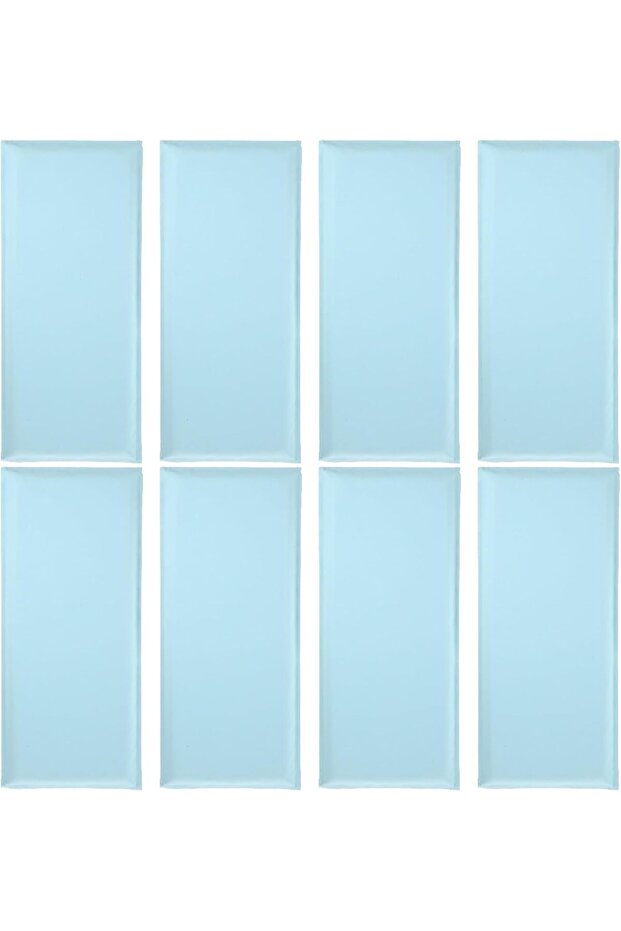 8Pcs 3D Anti-Collision Wall Padding Peel & Stick Self-Adhesive Panels - Sky Blue 50x20cm