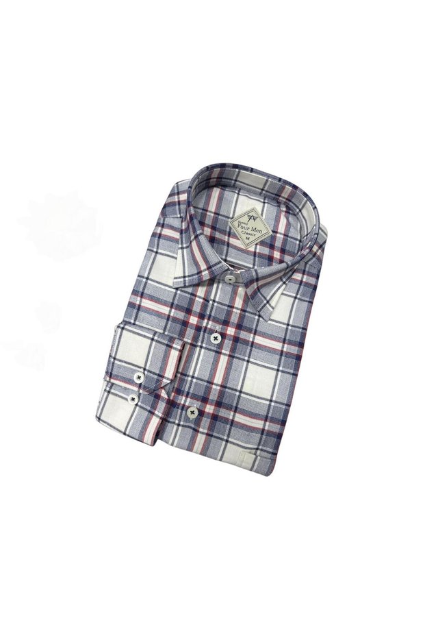 Classic Cut Plaid Long Sleeve Men's Shirt