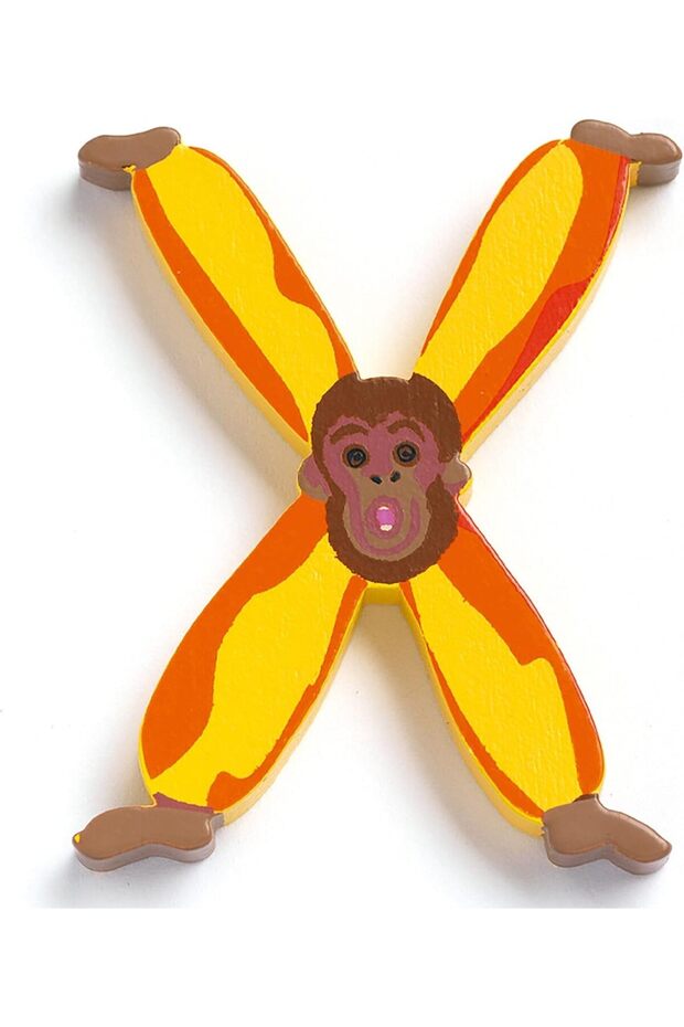 Animals Door Letter X - Wooden Alphabet Decor with Animal Illustration (FSC Certified)