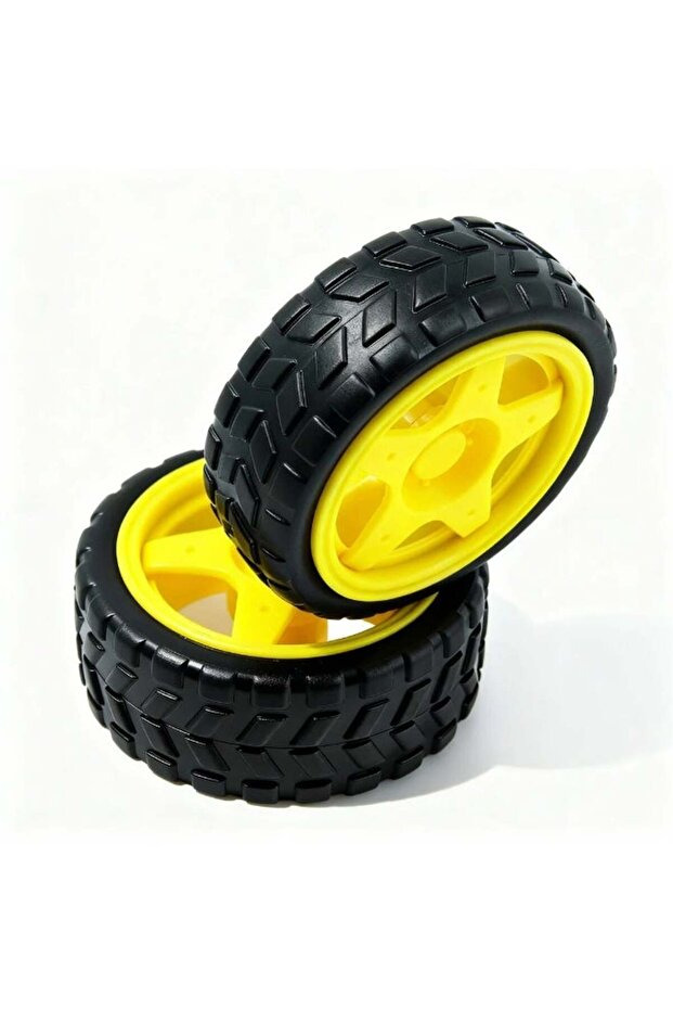 Robot wheels 65mm 27mm DIY smart car accessories (2 Pack) - compatible with & ESP32 - 1