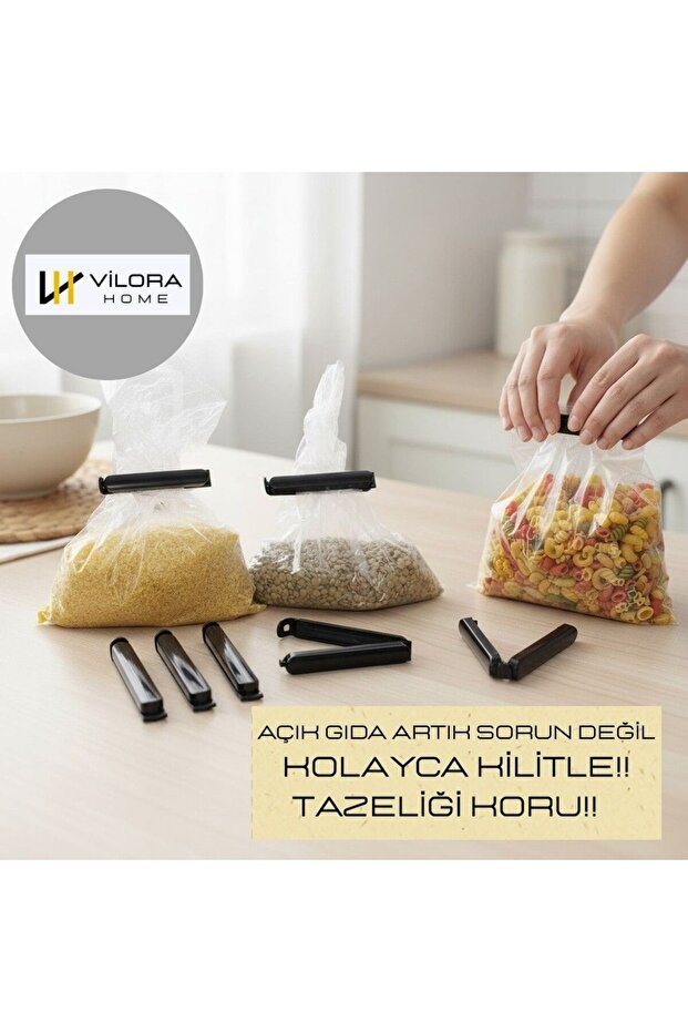Cli̇po - Freshness Preserving Multi-Use Bag Clip-Food Storage Clip (8 Pcs Large Size)