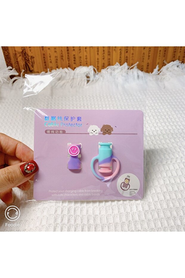 USB cable protector, silicone, model 2, multicolor - 5