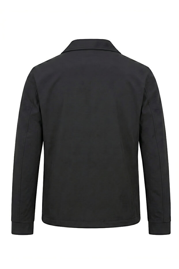 Göğüsten Çift Cepli Erkek Mevsimlik Mont Siyah - 3