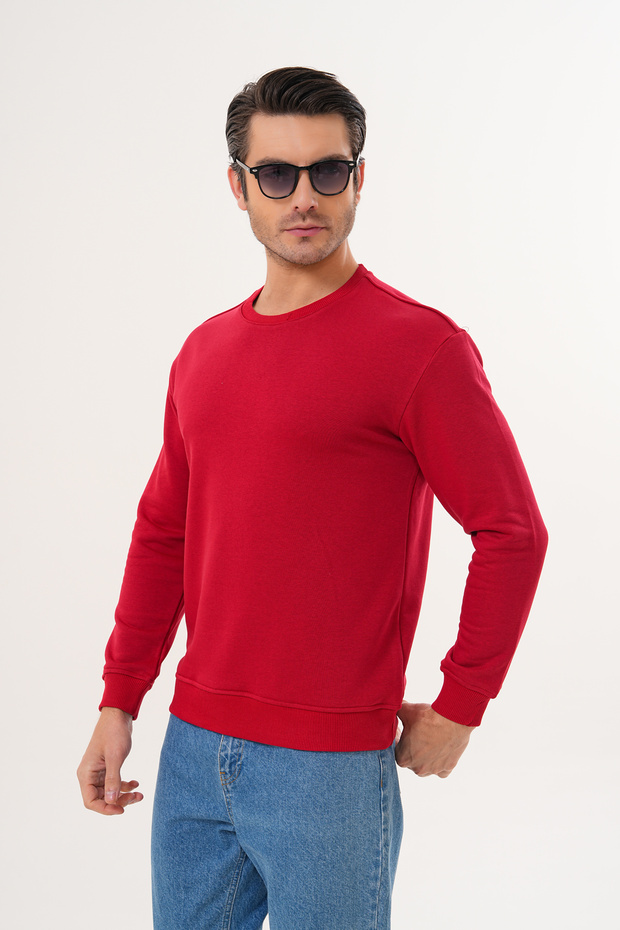 GAUL Unisex Bisiklet Yaka Pamuk Basic Sweatshirt - 2