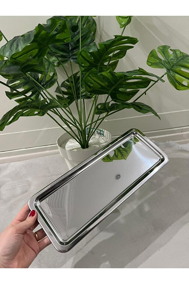 Luxury Stainless Steel Baton Serving Tray, Tea, Coffee, Catering and Presentation Tray