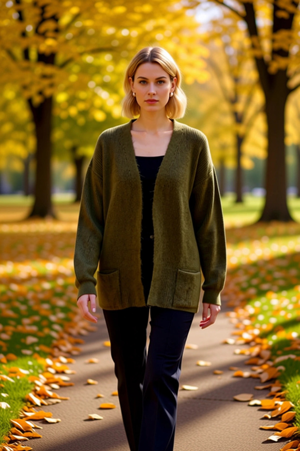 Comfortable Low Arm V-Neck Pocketed Plain Woven Knitwear Cardigan for Women, Complement to Casual Style