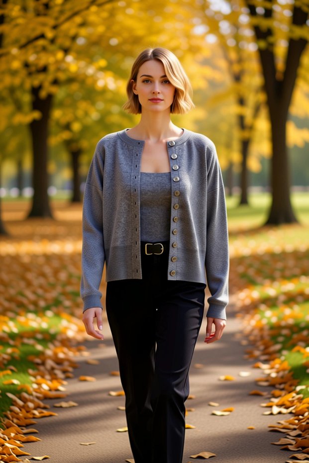 Women's Premium Yarn Crew Neck Cardigan and Square Neck Blouse Knitwear Set Modern Cut Comfortable Stylish