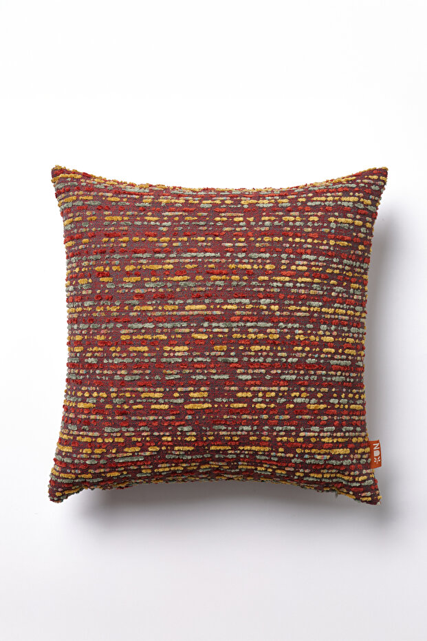 Soft Pillowcase with Stripe Effect and Soft Buttons 45X45 cm Red