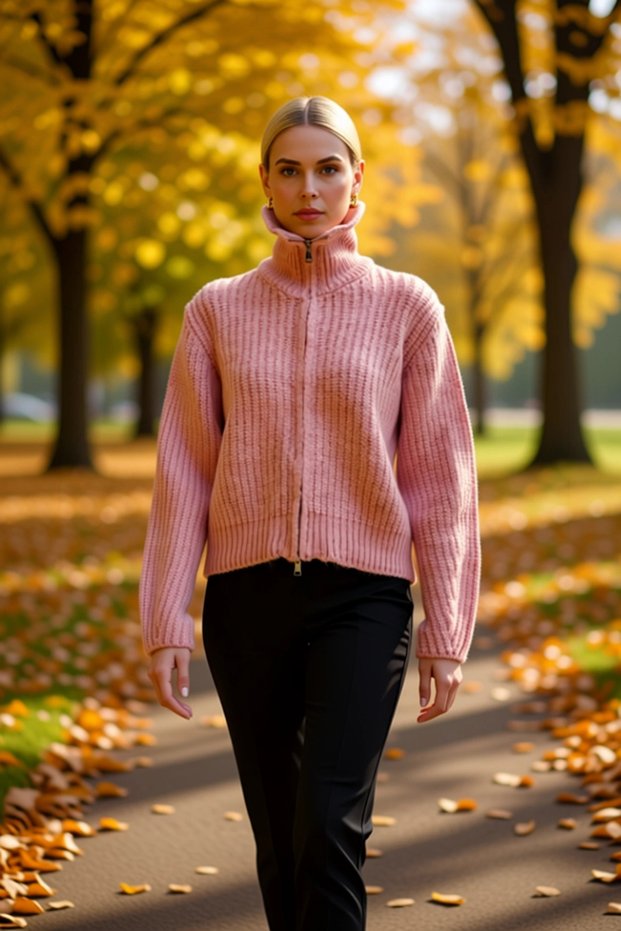 Women's Wide-Fit Zippered Knit Cardigan Soft Touch and Comfort That Complements Your Casual Style