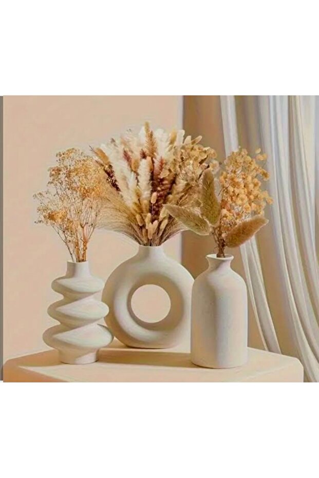 3 lü bohem vazo seti - 1