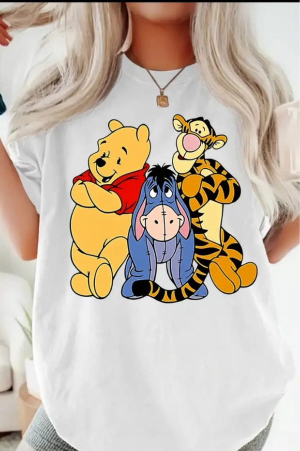تيشيرت كبير الحجم مطبوع صورة ويني ذا بوه