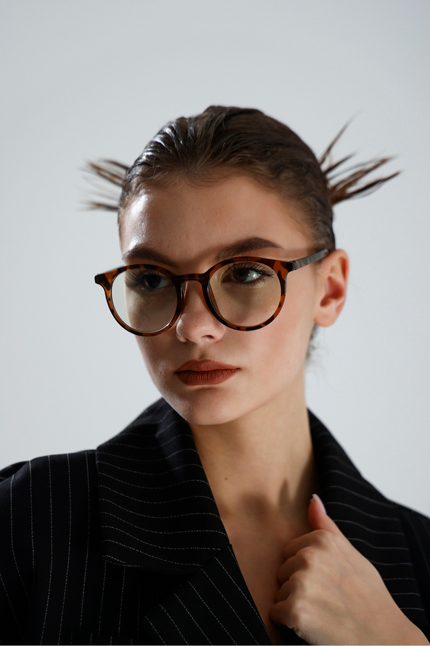 Blue Light Protection Leopard Round Unisex Glasses