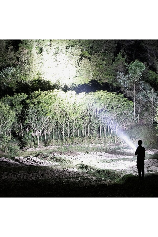 LED Flashlight, Rechargeable, External Battery Function, 4 Lighting Modes + Tripod - 7