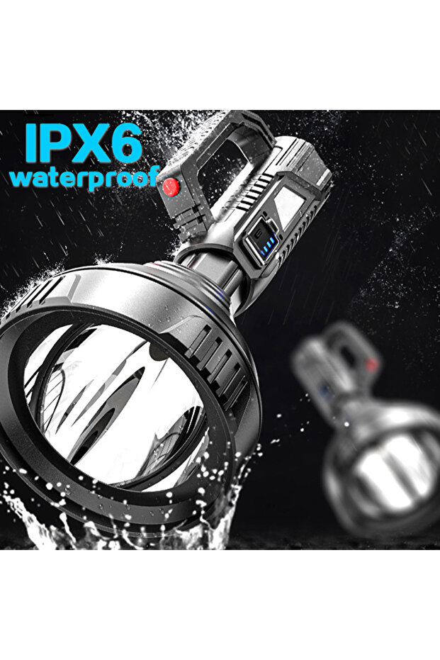 LED Flashlight, Rechargeable, External Battery Function, 4 Lighting Modes + Tripod - 6