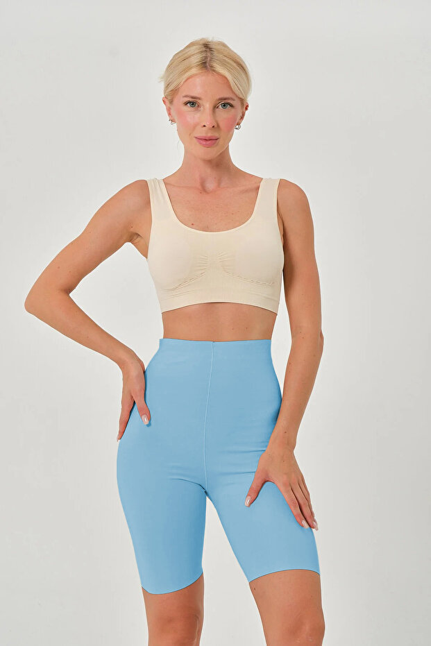 Porfy Model Extra Tight Ice Blue Color with Lower Leg Effect and Thread Detail097