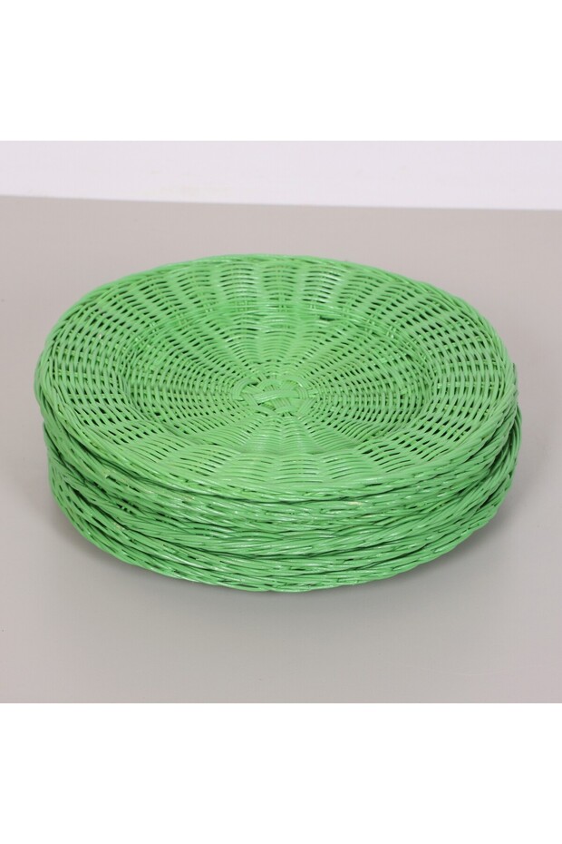 Passionflower Grass Green Rattan Wall Decoration & Supla Set of 6 33 cm