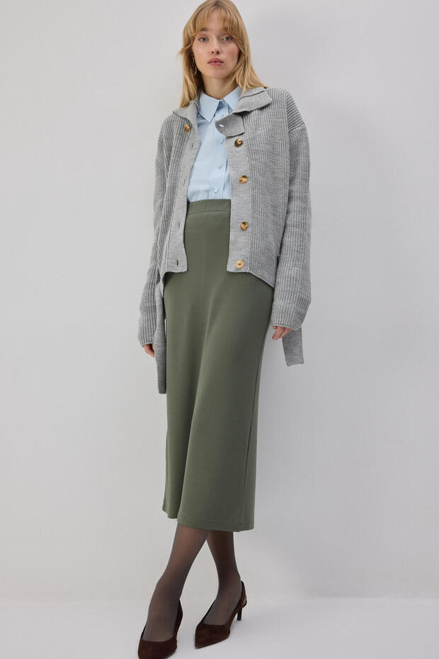 BELİ LASTİKLİ ÖRME ETEK - 2