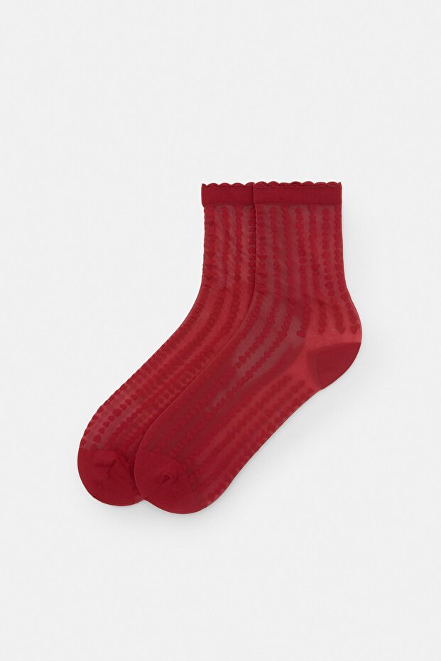 Kalp desenli çorap - 2