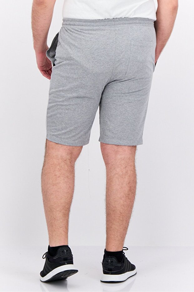 Men Heather Basic Shorts, Grey - 3