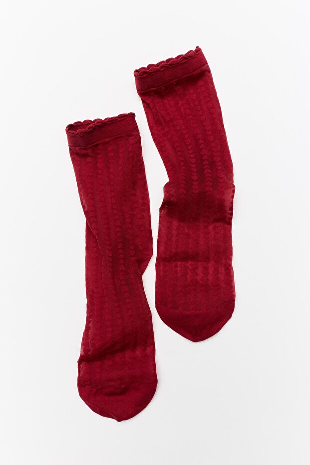 Kalp desenli çorap - 5