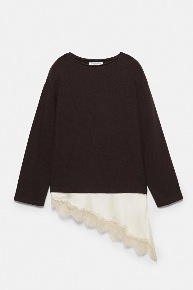 Dantel detaylı t-shirt - 6