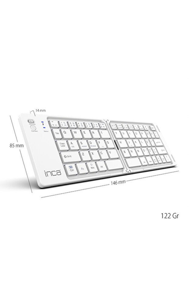 IBK-580BT Katlanabilir Bluetooth Klavye | Sessiz 67 Tuş Mini Taşınabilir iOS/Android/Windows Uyumlu - 7