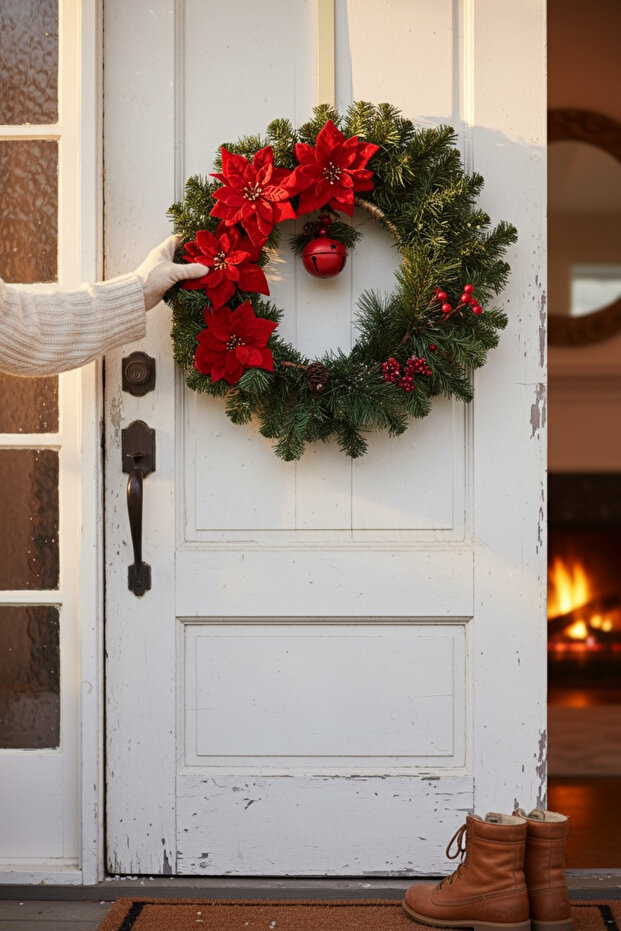 Yılbaşı yeniyıl kapı süsü kapı çelengi - 3