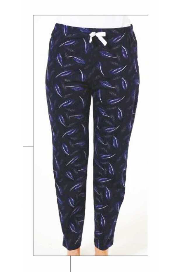 Patterned Stretch Cotton Pocket Pajama Bottoms