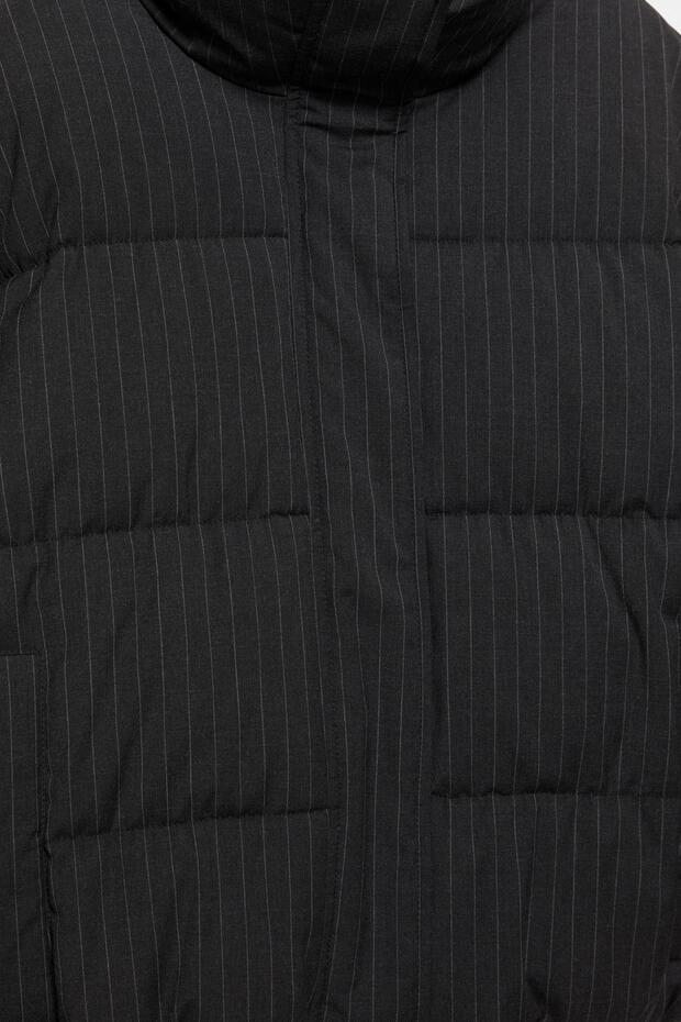 İnce çizgili şişme mont - 8