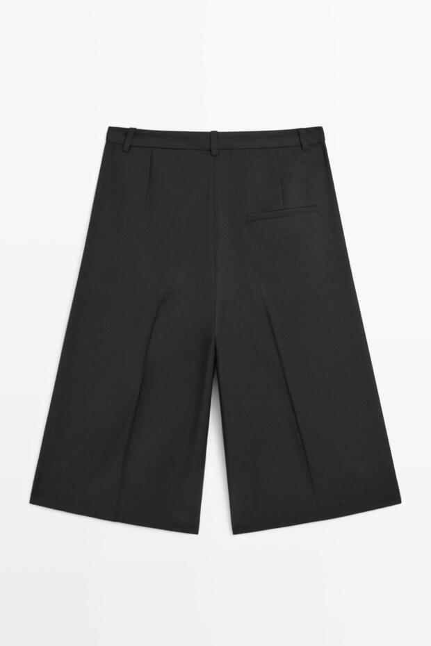 %100 yün uzun bermuda şort - 8